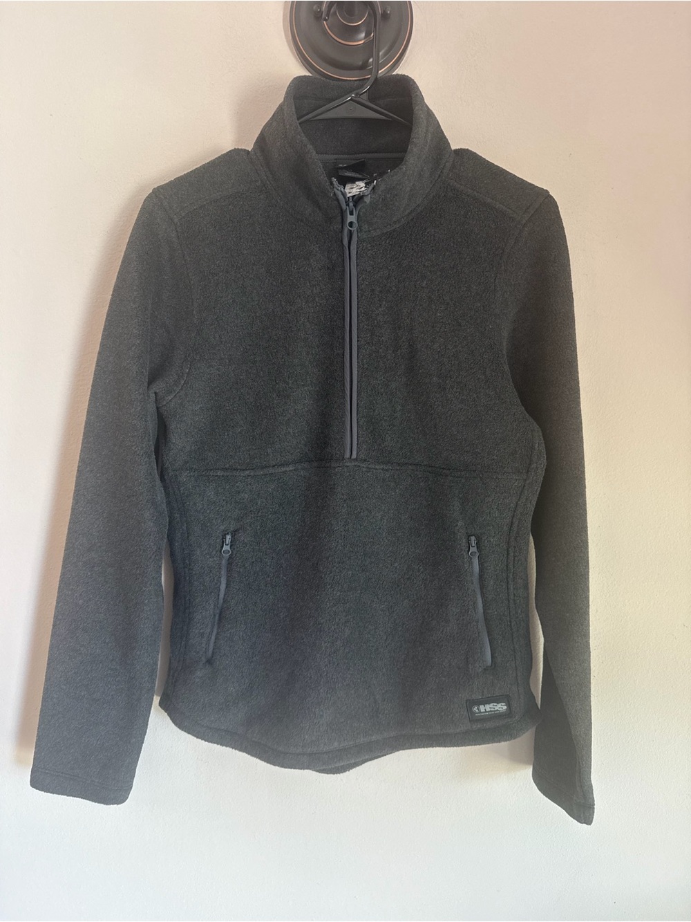 HSS Huntington Surf and Sport Quarter Zip Fleece Pullover Charcoal Grey SDN8960